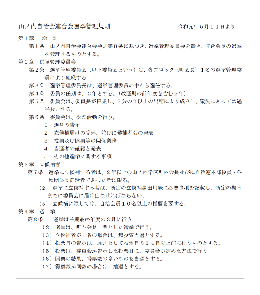 連合会選挙規約